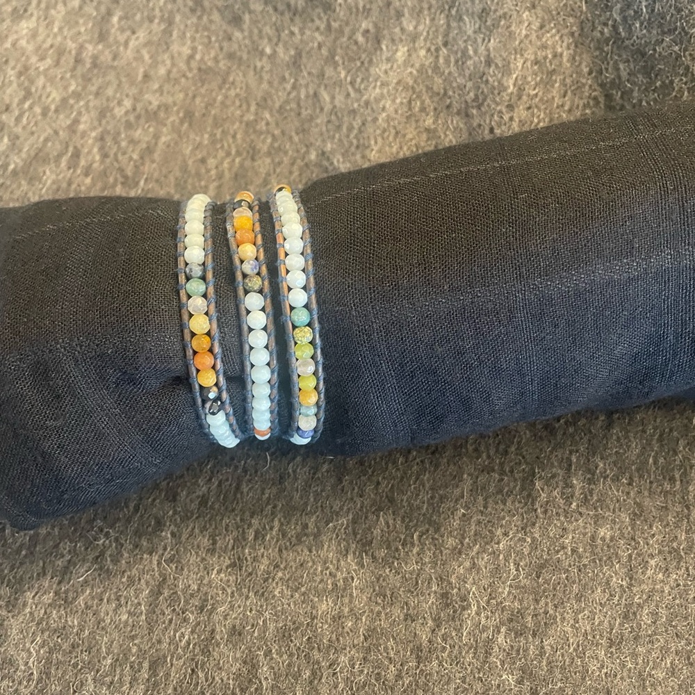 Chan Luu Brand New Elegant Beaded Wrap Bracelet- Multicolor Rich Greens & Browns